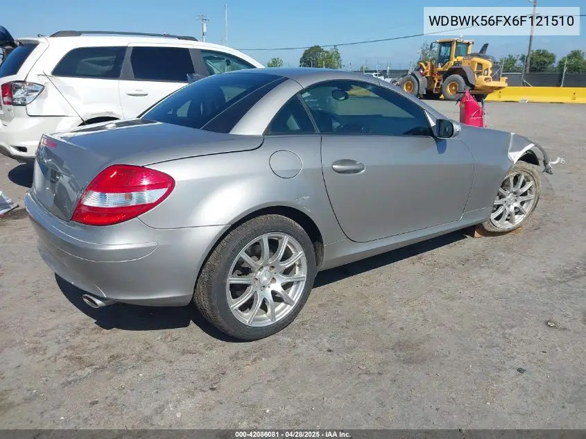 2006 Mercedes-Benz Slk 350 VIN: WDBWK56FX6F121510 Lot: 42086081