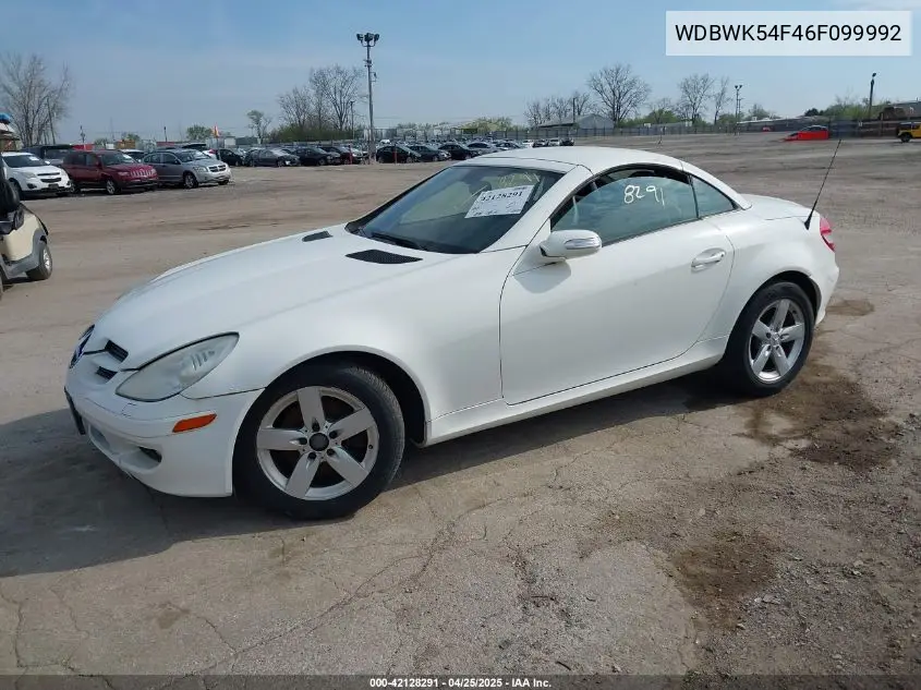 2006 Mercedes-Benz Slk 280 VIN: WDBWK54F46F099992 Lot: 42128291