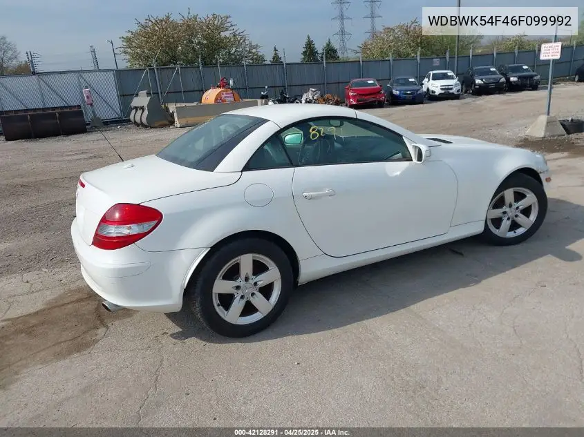 2006 Mercedes-Benz Slk 280 VIN: WDBWK54F46F099992 Lot: 42128291