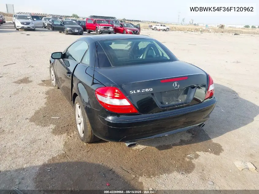 2006 Mercedes-Benz Slk 280 VIN: WDBWK54F36F120962 Lot: 42269968