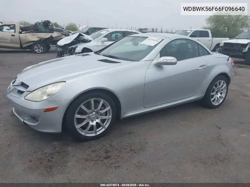 2006 Mercedes-Benz Slk 350 VIN: WDBWK56F66F096640 Lot: 42375574