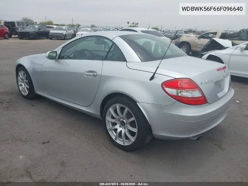 2006 Mercedes-Benz Slk 350 VIN: WDBWK56F66F096640 Lot: 42375574