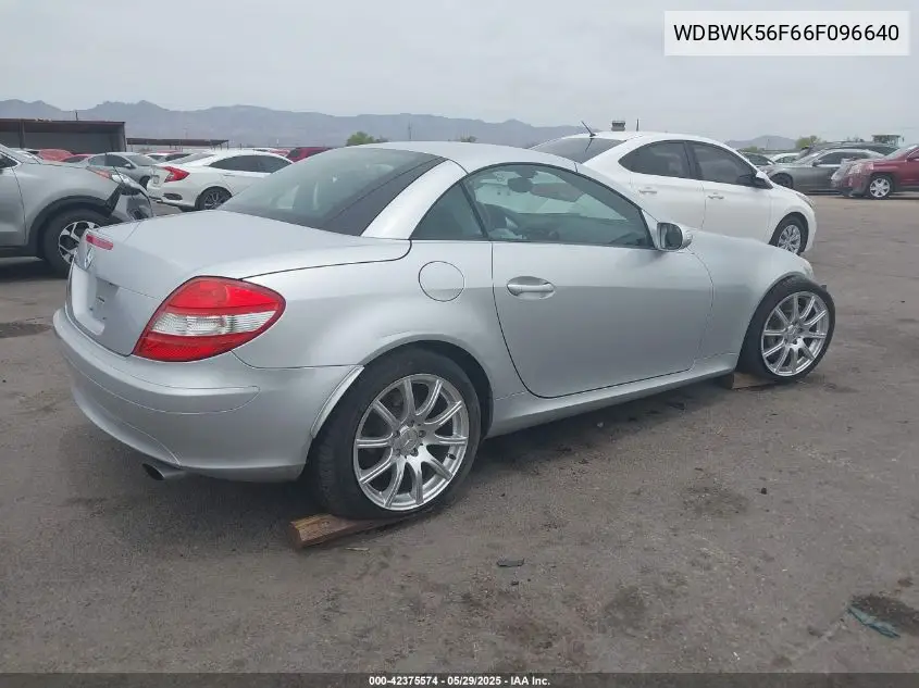 2006 Mercedes-Benz Slk 350 VIN: WDBWK56F66F096640 Lot: 42375574