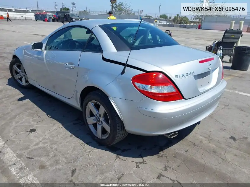 2006 Mercedes-Benz Slk 280 VIN: WDBWK54FX6F095476 Lot: 42494858