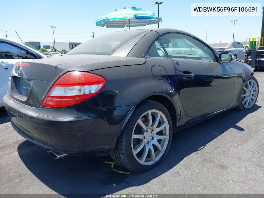 2006 Mercedes-Benz Slk 350 VIN: WDBWK56F96F106691 Lot: 42651206