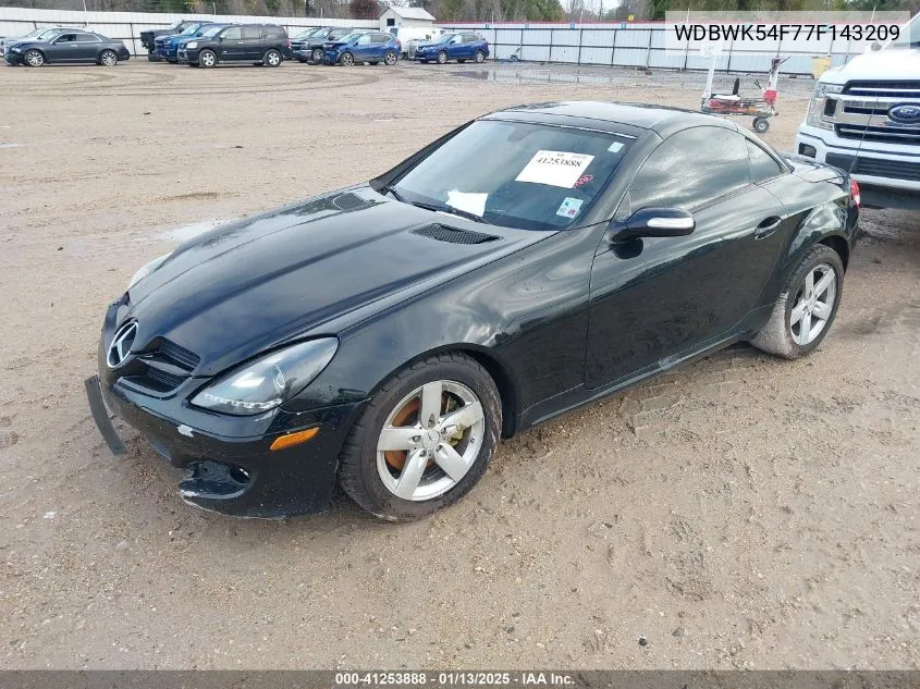 2007 Mercedes-Benz Slk 280 VIN: WDBWK54F77F143209 Lot: 41253888