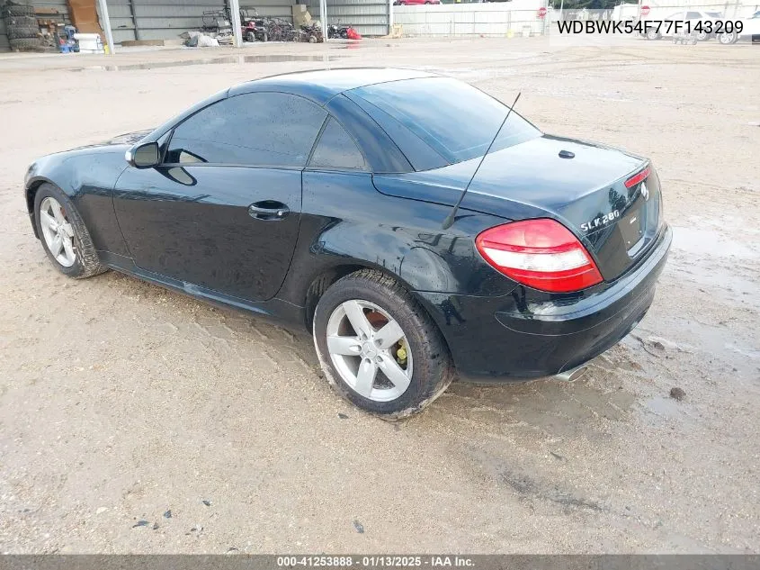 2007 Mercedes-Benz Slk 280 VIN: WDBWK54F77F143209 Lot: 41253888