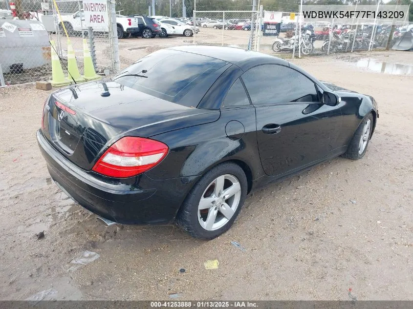 2007 Mercedes-Benz Slk 280 VIN: WDBWK54F77F143209 Lot: 41253888
