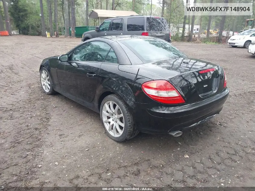 2007 Mercedes-Benz Slk 350 VIN: WDBWK56FX7F148904 Lot: 41975034