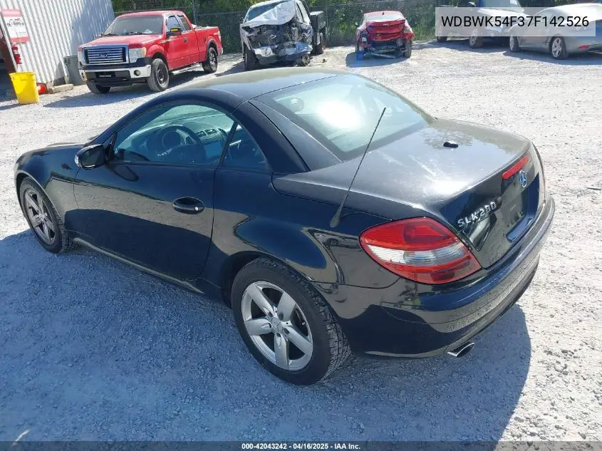 2007 Mercedes-Benz Slk 280 VIN: WDBWK54F37F142526 Lot: 42043242