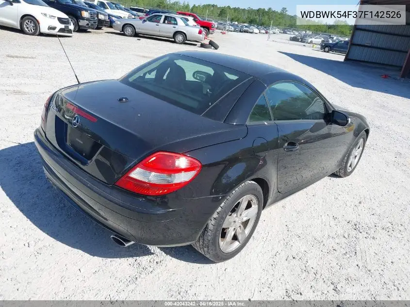 2007 Mercedes-Benz Slk 280 VIN: WDBWK54F37F142526 Lot: 42043242