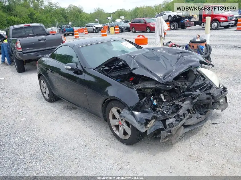 2007 Mercedes-Benz Slk 280 VIN: WDBWK54F87F139699 Lot: 42199082