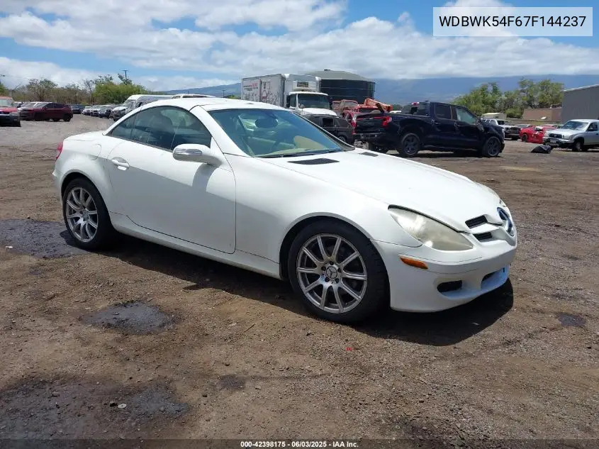2007 Mercedes-Benz Slk 280 VIN: WDBWK54F67F144237 Lot: 42398175