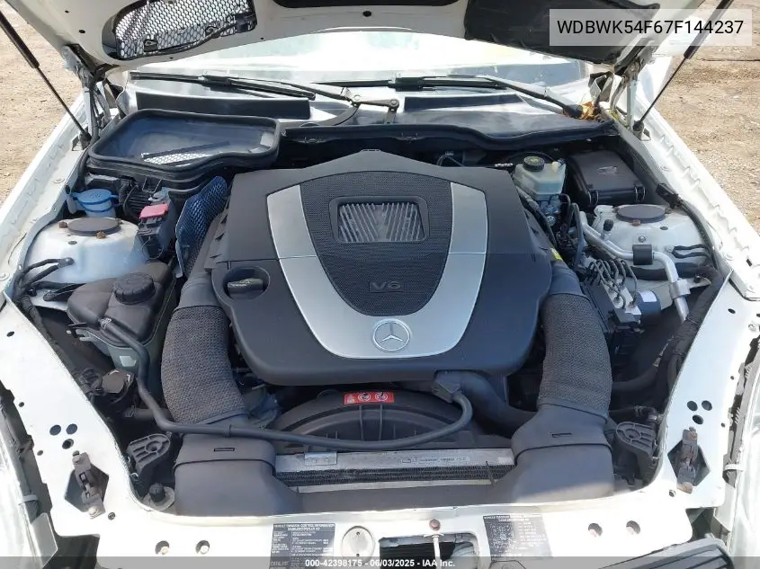 2007 Mercedes-Benz Slk 280 VIN: WDBWK54F67F144237 Lot: 42398175