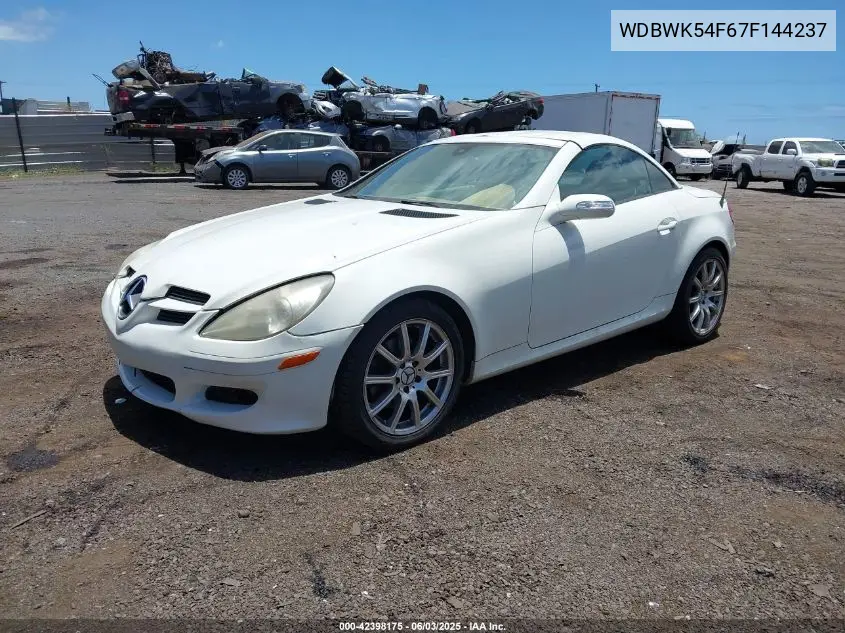 2007 Mercedes-Benz Slk 280 VIN: WDBWK54F67F144237 Lot: 42398175