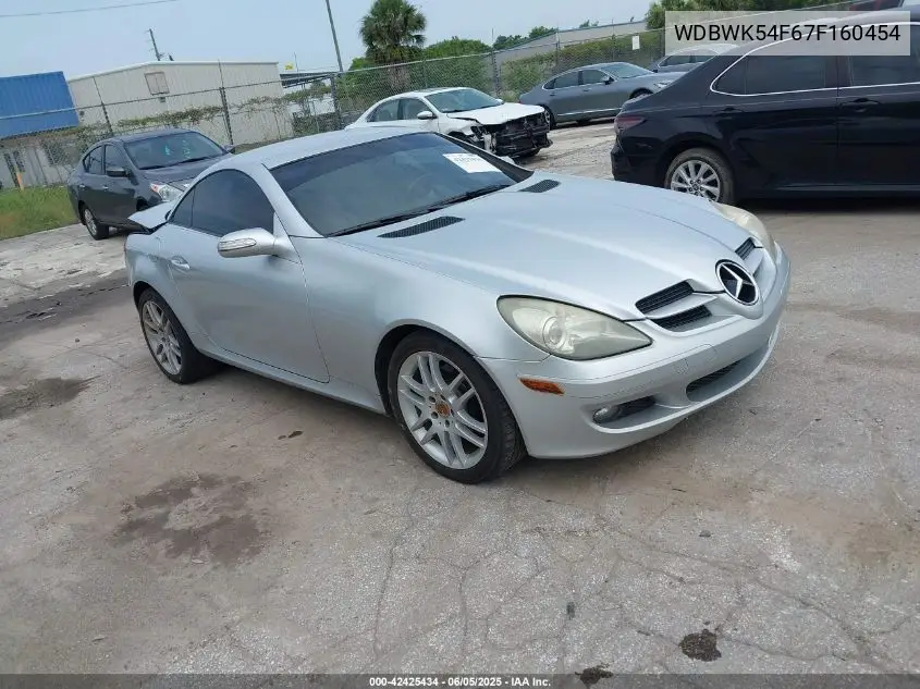 2007 Mercedes-Benz Slk 280 VIN: WDBWK54F67F160454 Lot: 42425434