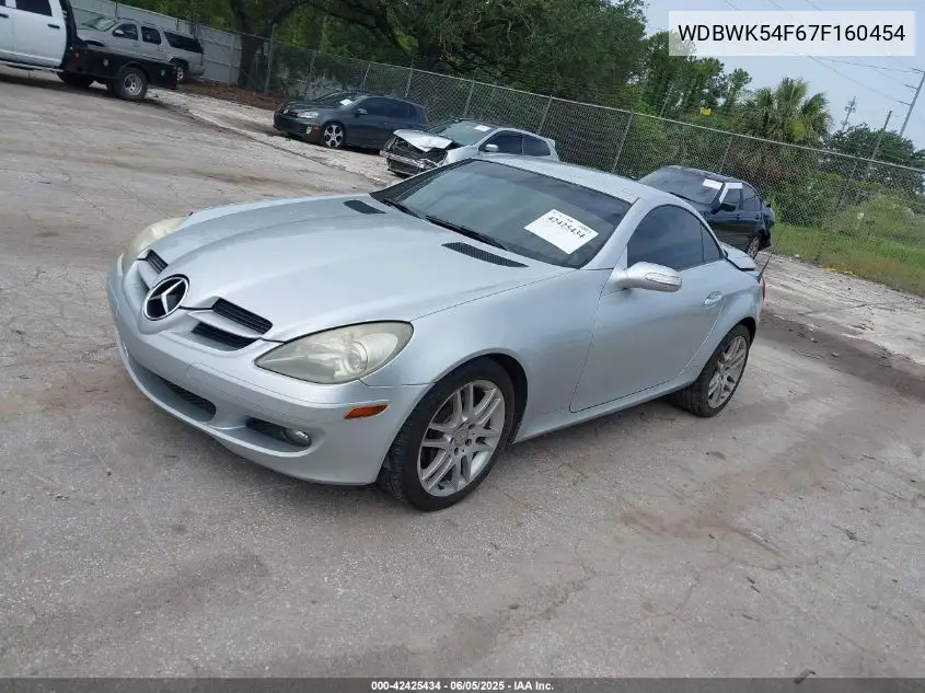 2007 Mercedes-Benz Slk 280 VIN: WDBWK54F67F160454 Lot: 42425434
