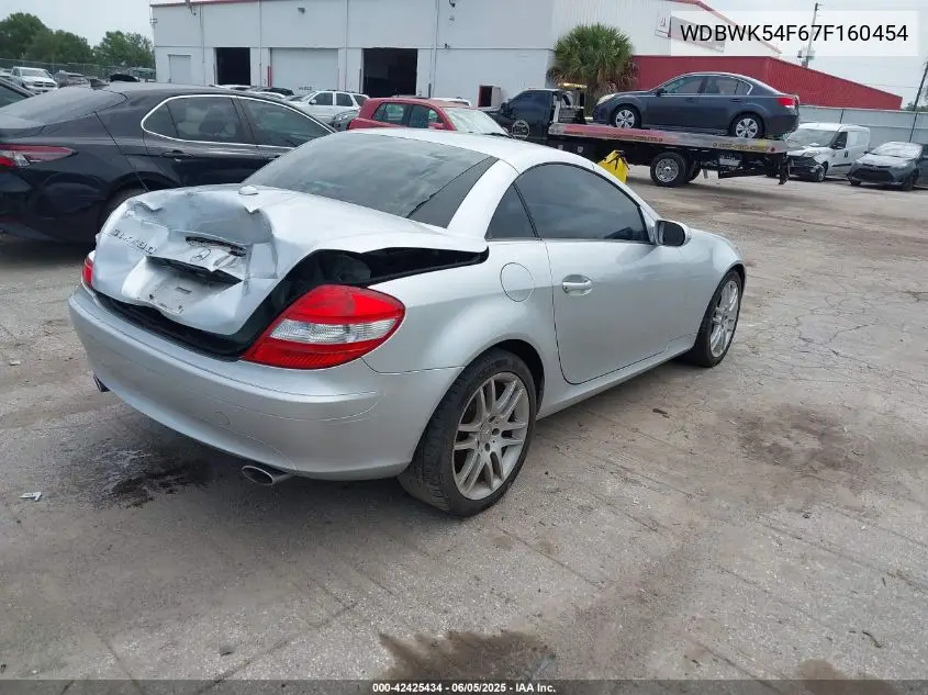 2007 Mercedes-Benz Slk 280 VIN: WDBWK54F67F160454 Lot: 42425434