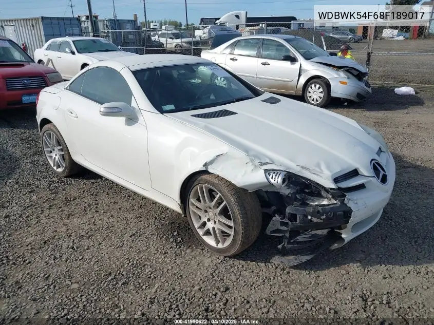 2008 Mercedes-Benz Slk 280 VIN: WDBWK54F68F189017 Lot: 41990622