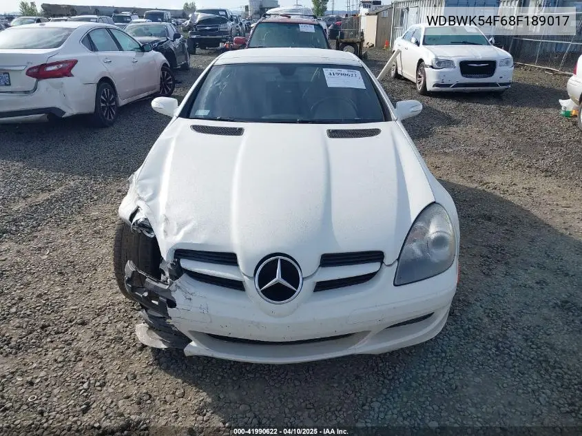 2008 Mercedes-Benz Slk 280 VIN: WDBWK54F68F189017 Lot: 41990622