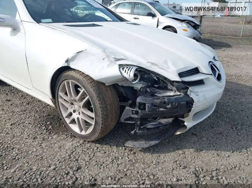 2008 Mercedes-Benz Slk 280 VIN: WDBWK54F68F189017 Lot: 41990622