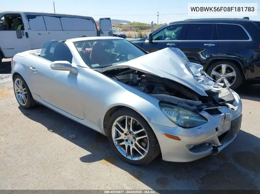 2008 Mercedes-Benz Slk 350 VIN: WDBWK56F08F181783 Lot: 42153077