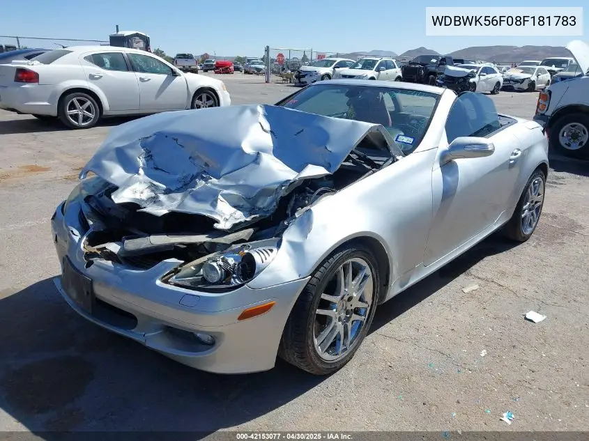 2008 Mercedes-Benz Slk 350 VIN: WDBWK56F08F181783 Lot: 42153077