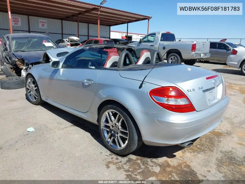 2008 Mercedes-Benz Slk 350 VIN: WDBWK56F08F181783 Lot: 42153077