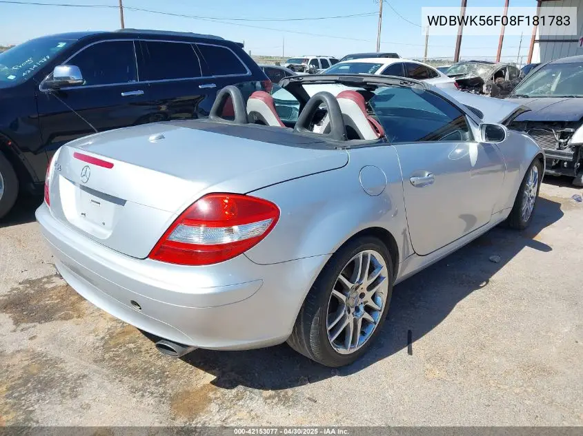 2008 Mercedes-Benz Slk 350 VIN: WDBWK56F08F181783 Lot: 42153077