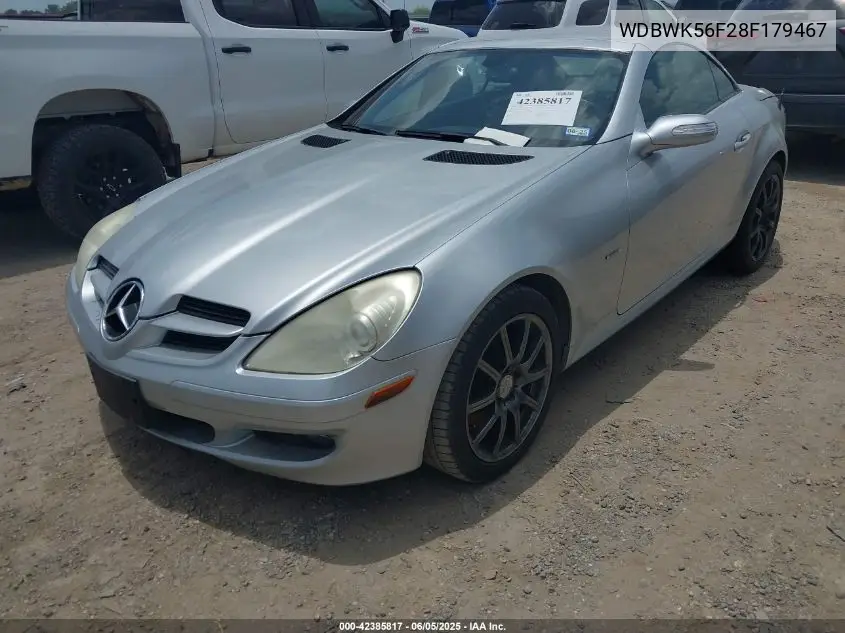 2008 Mercedes-Benz Slk 350 VIN: WDBWK56F28F179467 Lot: 42385817