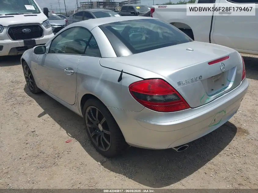 2008 Mercedes-Benz Slk 350 VIN: WDBWK56F28F179467 Lot: 42385817