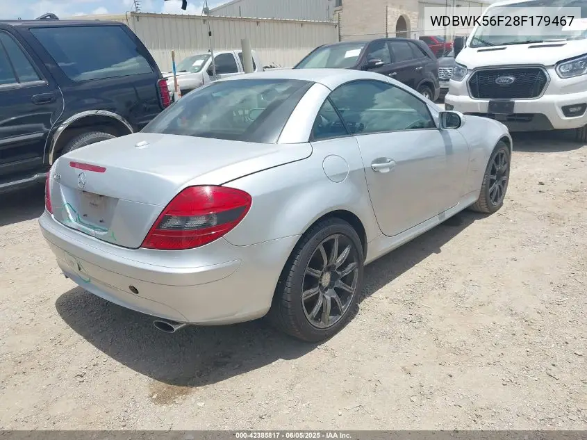 2008 Mercedes-Benz Slk 350 VIN: WDBWK56F28F179467 Lot: 42385817