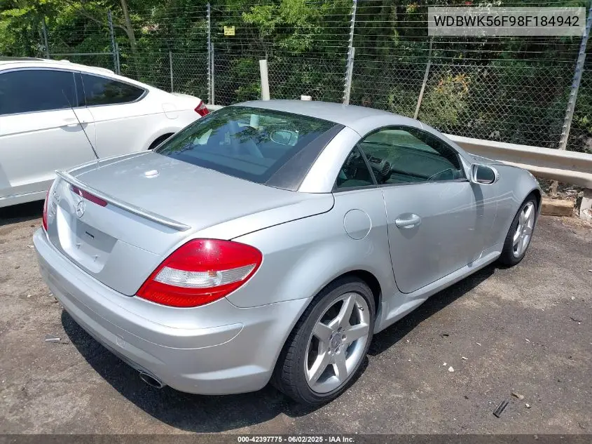 2008 Mercedes-Benz Slk 350 VIN: WDBWK56F98F184942 Lot: 42397775