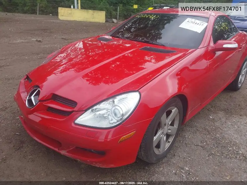 2008 Mercedes-Benz Slk 280 VIN: WDBWK54FX8F174701 Lot: 42524427