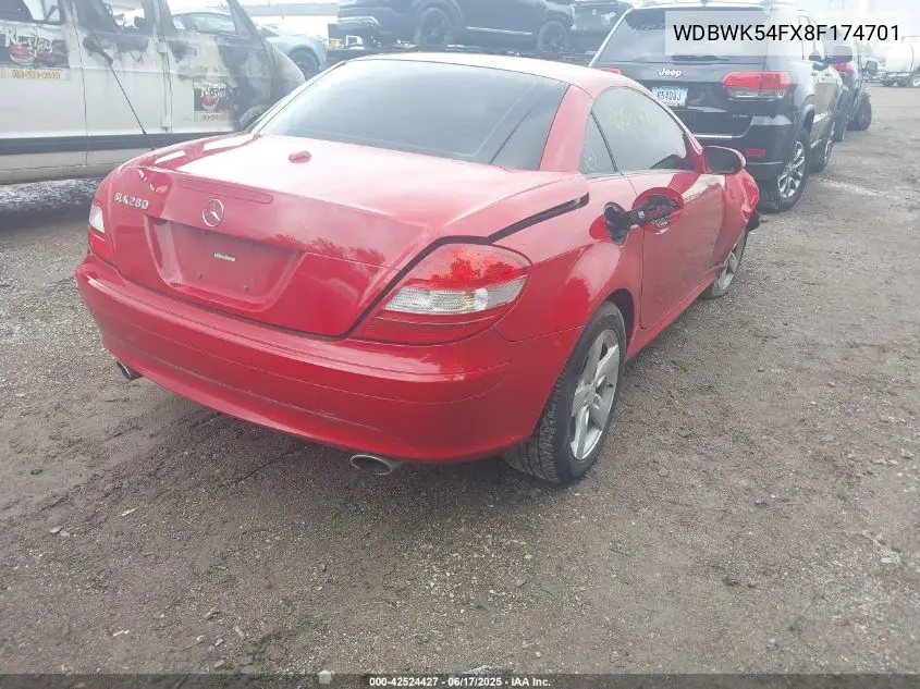 2008 Mercedes-Benz Slk 280 VIN: WDBWK54FX8F174701 Lot: 42524427