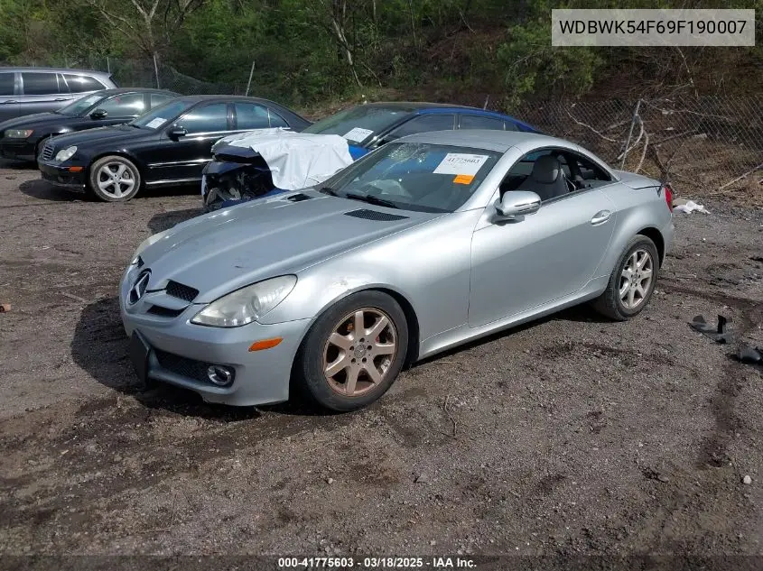 2009 Mercedes-Benz Slk 300 VIN: WDBWK54F69F190007 Lot: 41775603