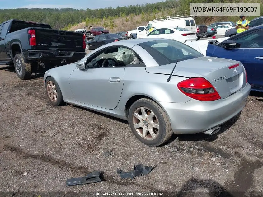 2009 Mercedes-Benz Slk 300 VIN: WDBWK54F69F190007 Lot: 41775603
