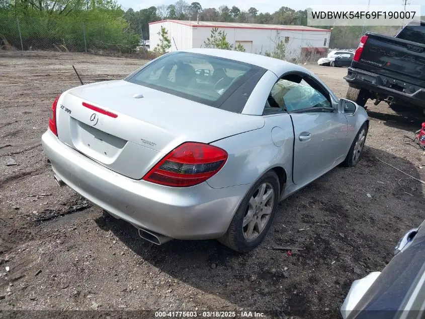 2009 Mercedes-Benz Slk 300 VIN: WDBWK54F69F190007 Lot: 41775603