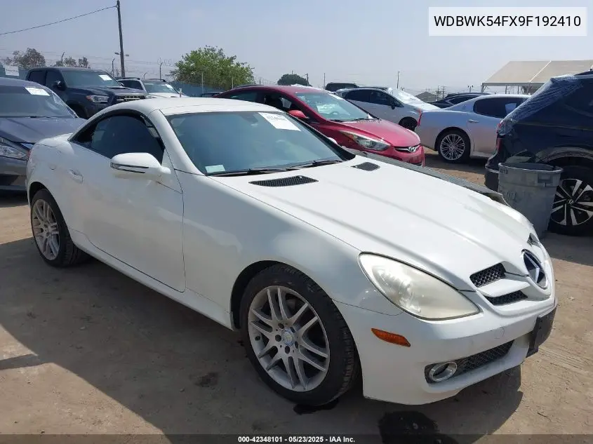 2009 Mercedes-Benz Slk 300 VIN: WDBWK54FX9F192410 Lot: 42348101