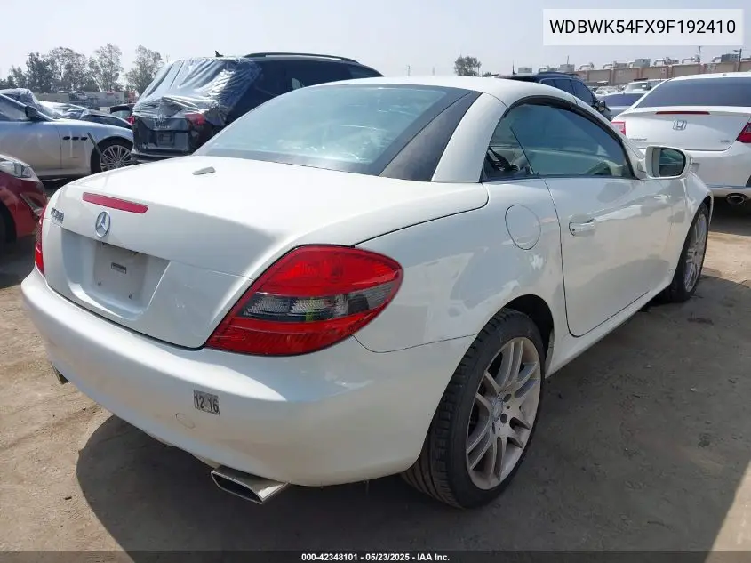 2009 Mercedes-Benz Slk 300 VIN: WDBWK54FX9F192410 Lot: 42348101