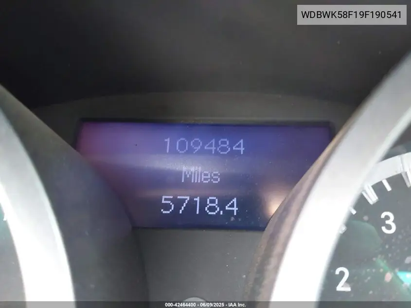 2009 Mercedes-Benz Slk 350 VIN: WDBWK58F19F190541 Lot: 42464400