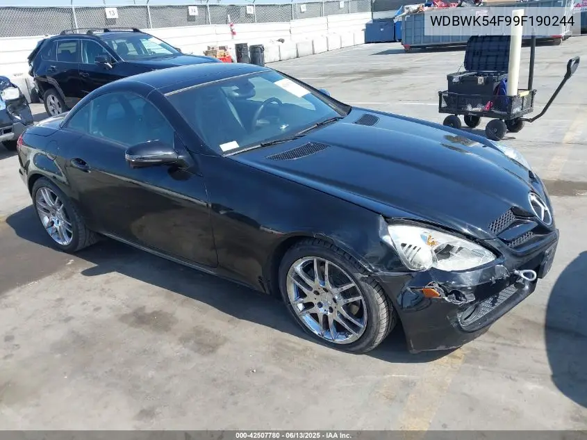 2009 Mercedes-Benz Slk 300 VIN: WDBWK54F99F190244 Lot: 42507780