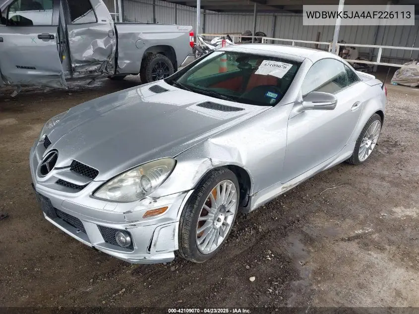 2010 Mercedes-Benz Slk 350 VIN: WDBWK5JA4AF226113 Lot: 42109070