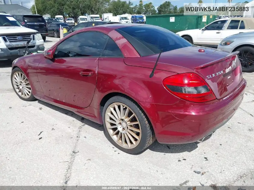 2011 Mercedes-Benz Slk 350 VIN: WDBWK5JA8BF235883 Lot: 42589247