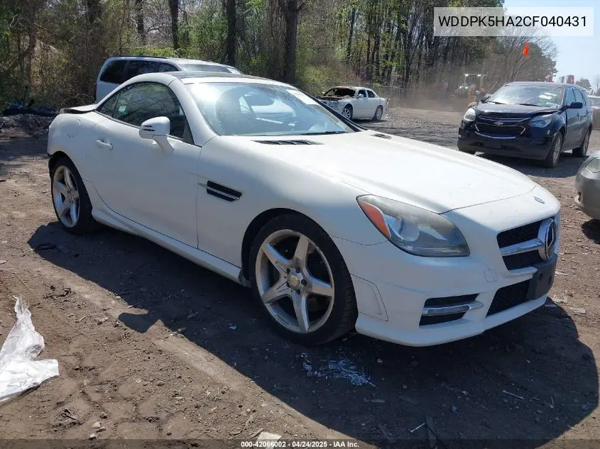 2012 Mercedes-Benz Slk 350 VIN: WDDPK5HA2CF040431 Lot: 42066002