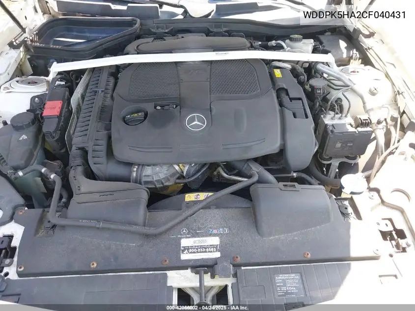 2012 Mercedes-Benz Slk 350 VIN: WDDPK5HA2CF040431 Lot: 42066002
