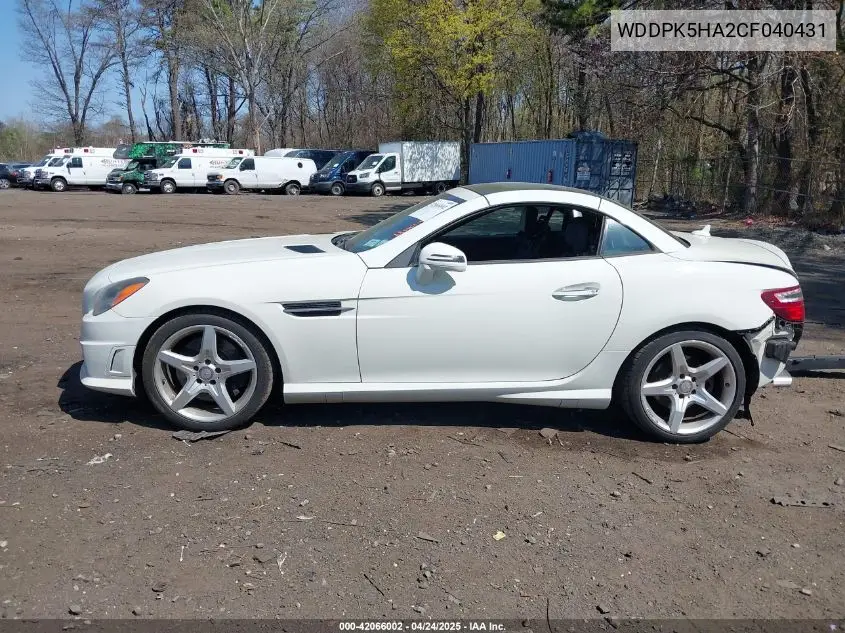 2012 Mercedes-Benz Slk 350 VIN: WDDPK5HA2CF040431 Lot: 42066002