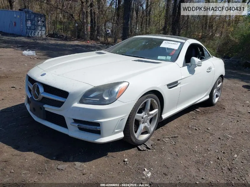 2012 Mercedes-Benz Slk 350 VIN: WDDPK5HA2CF040431 Lot: 42066002