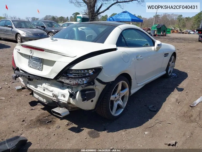 2012 Mercedes-Benz Slk 350 VIN: WDDPK5HA2CF040431 Lot: 42066002