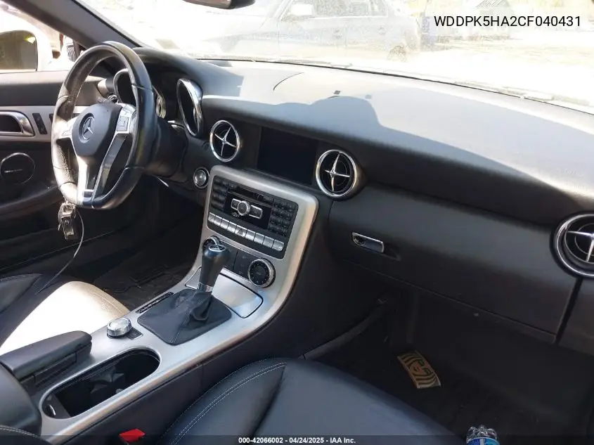 2012 Mercedes-Benz Slk 350 VIN: WDDPK5HA2CF040431 Lot: 42066002